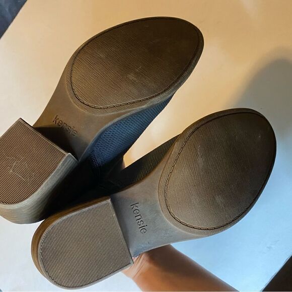 kensie Gerona Ankle Boot chunky block stacked heel zip up leather suede 6.5 - Picture 4 of 9